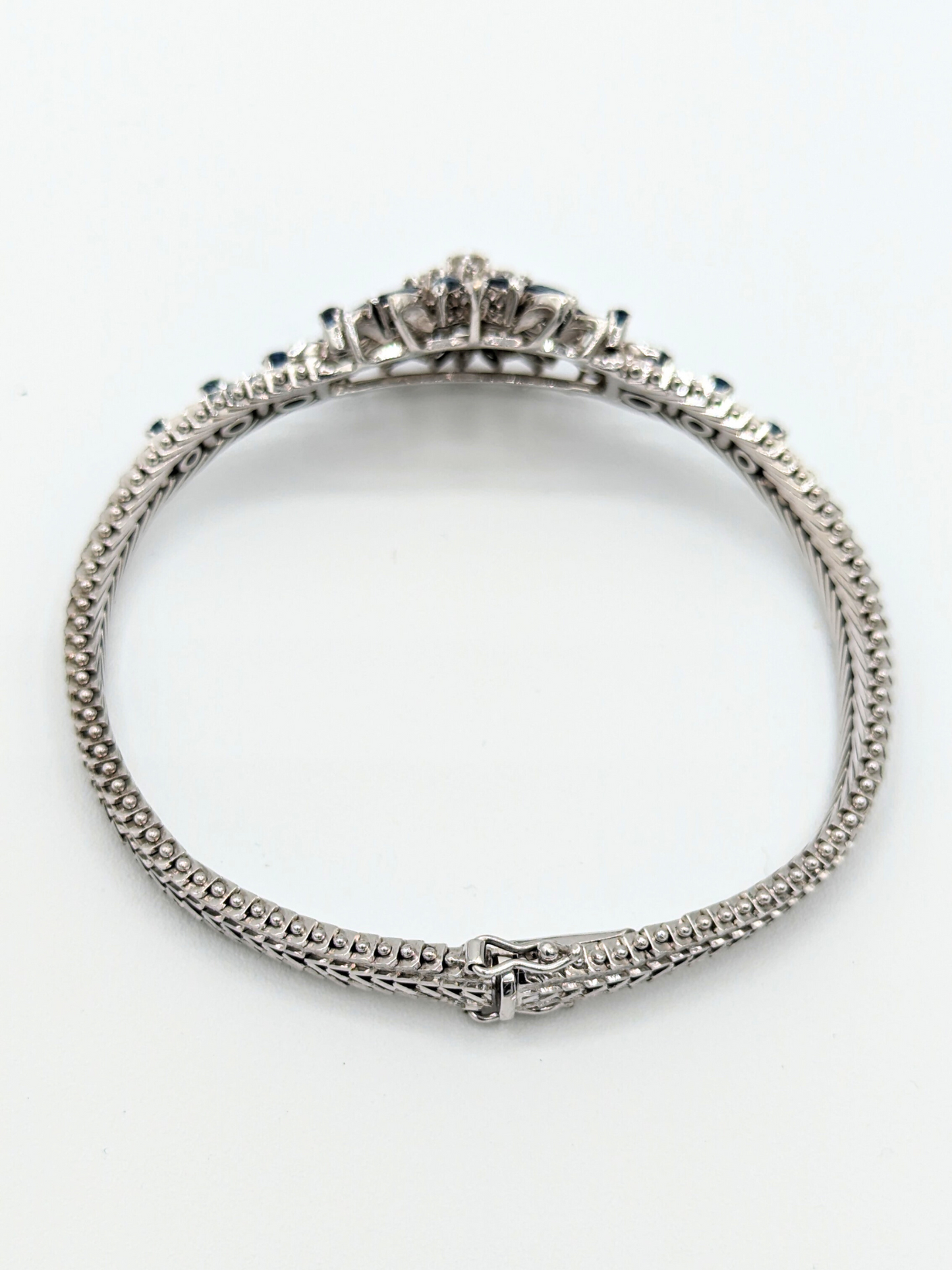 Antique European Blue Sapphire and Diamond Braclet