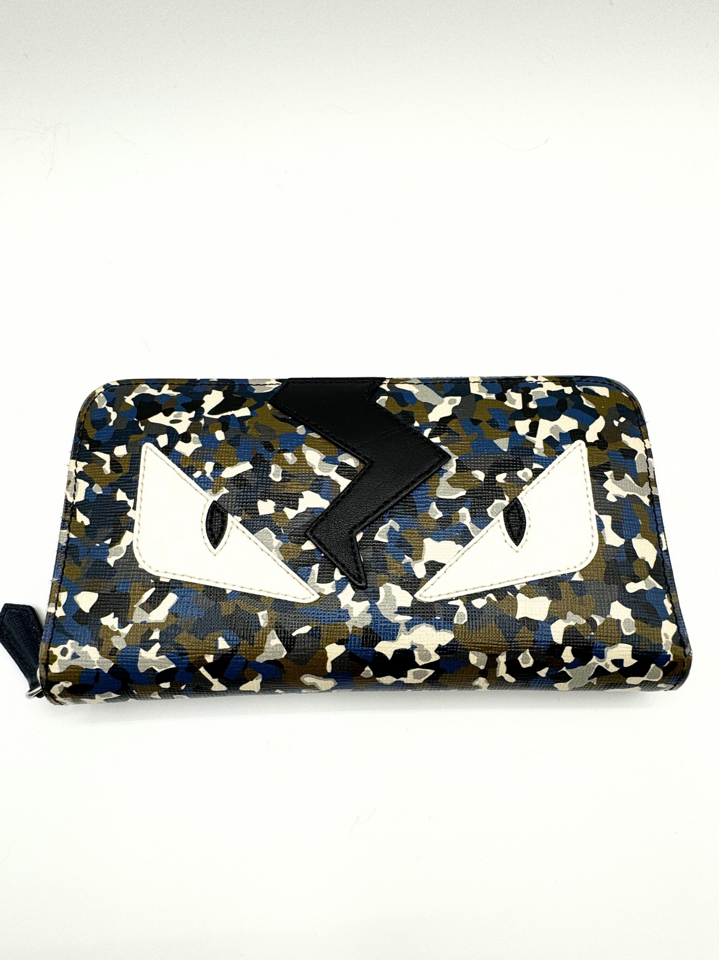 Fendi Monster Zip Around Wallet Printed Leather Long