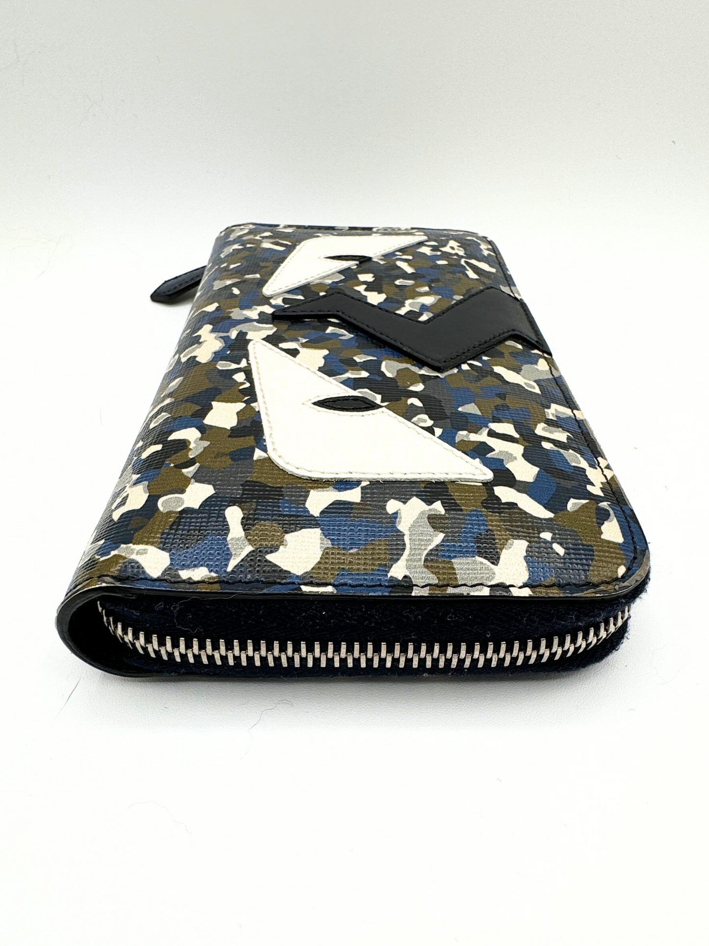 Fendi Monster Zip Around Wallet Printed Leather Long
