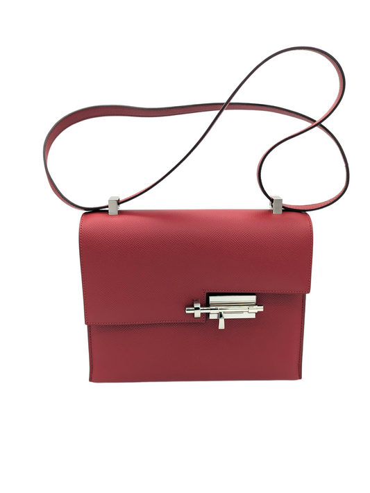 Hermes Q5 Rouge Casaque Epsom Leather Verrou Bag 21cm