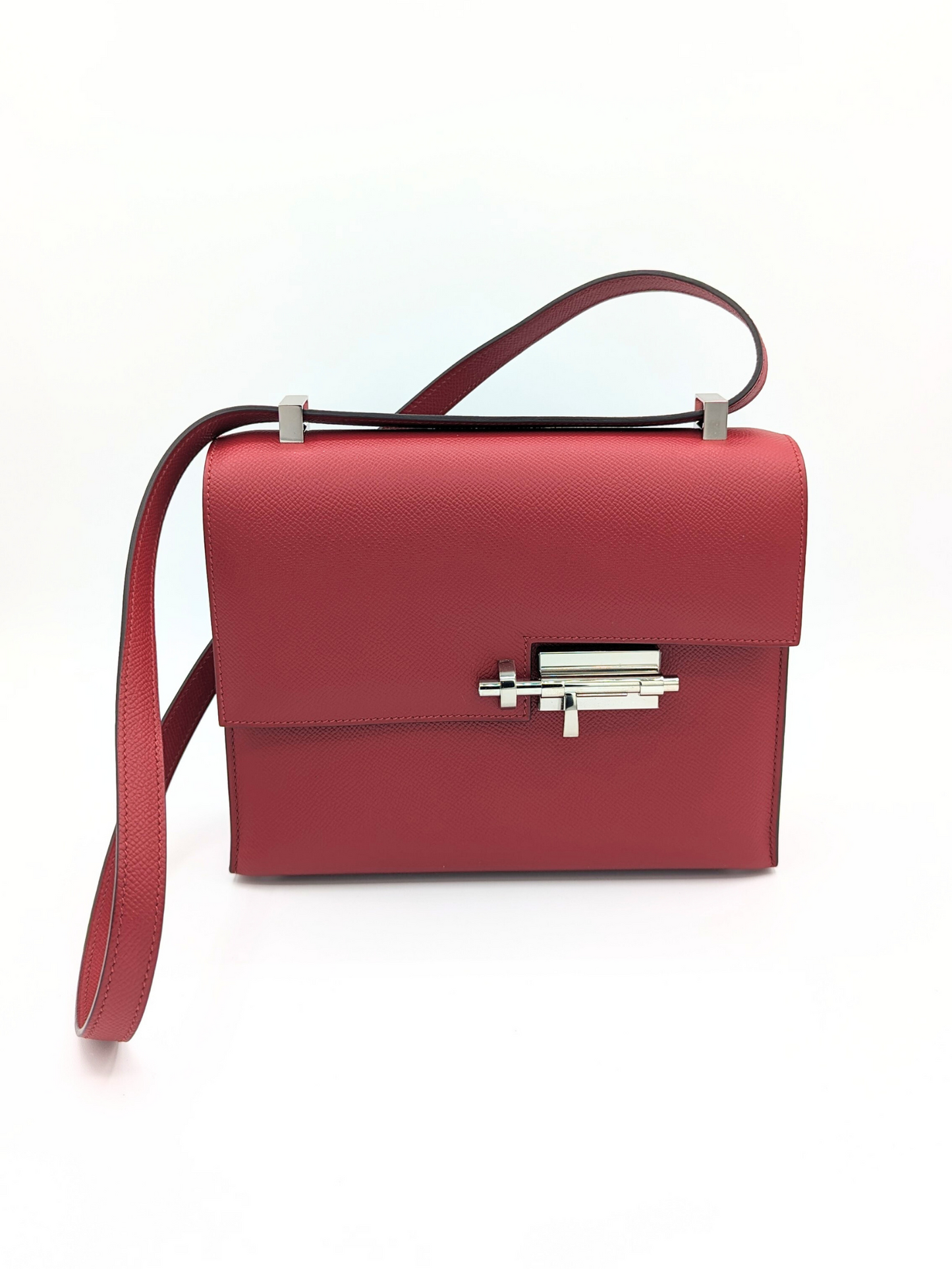 Hermes Q5 Rouge Casaque Epsom Leather Verrou Bag 21cm