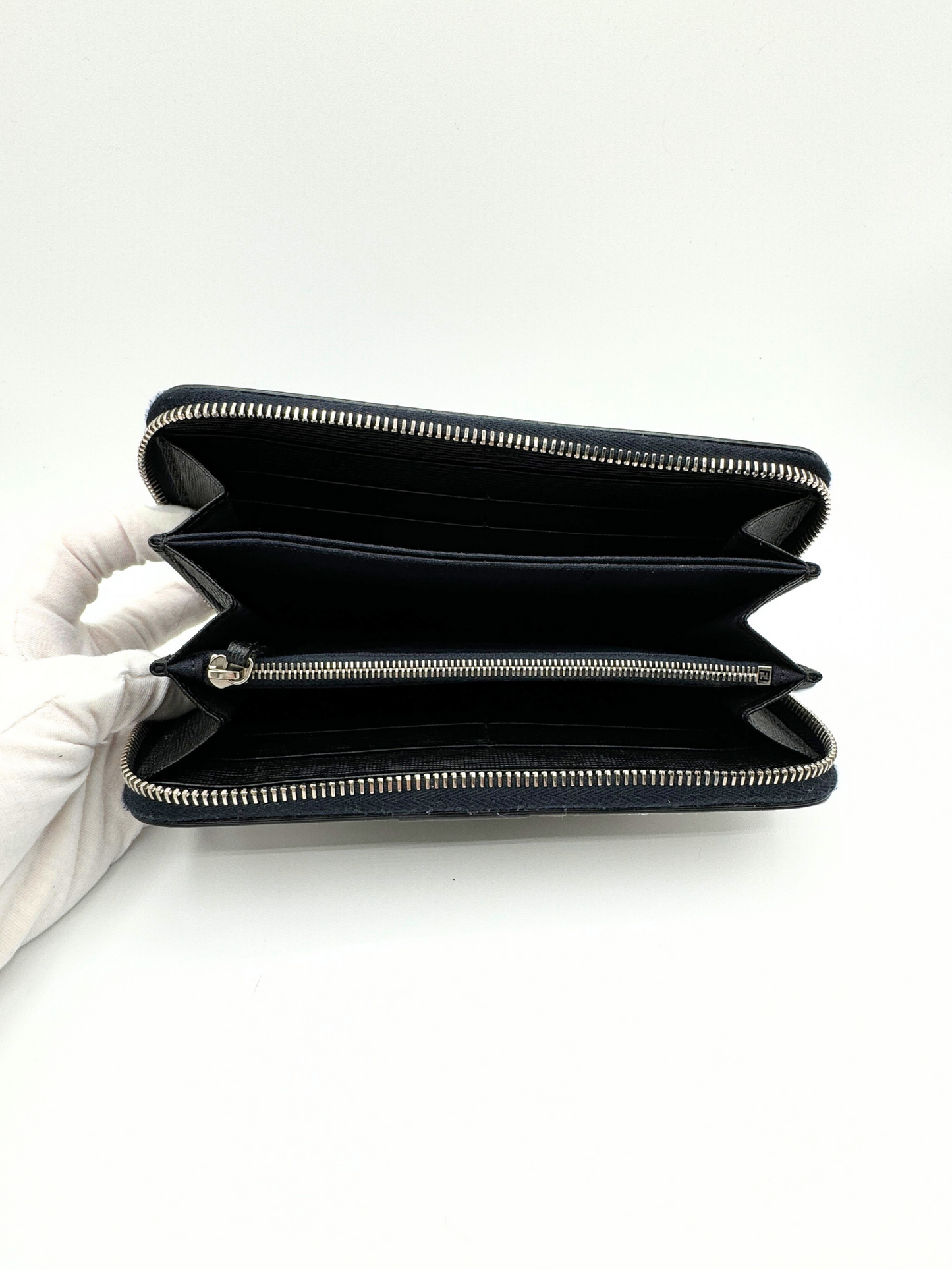 Fendi Monster Zip Around Wallet Printed Leather Long