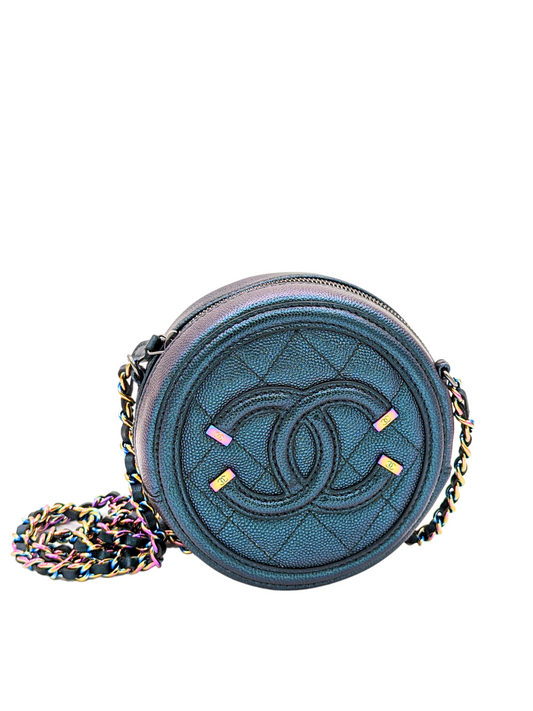 Chanel Rainbow Caviar Quilted Rounded Mini Bag